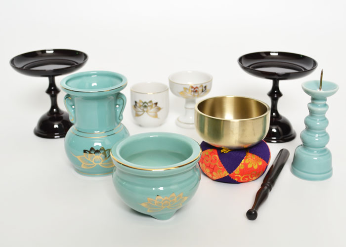 仏具セット　9 (仏具、仏壇) 送料無料 小型仏壇用 仏具 9点セット 各宗派用 仏具セット 仏壇 御供